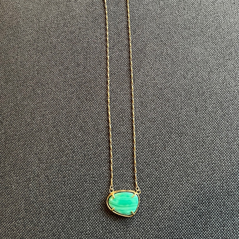 Emilie Shapiro Malachite Brass “Ripple” Necklace - Picture 2 of 6